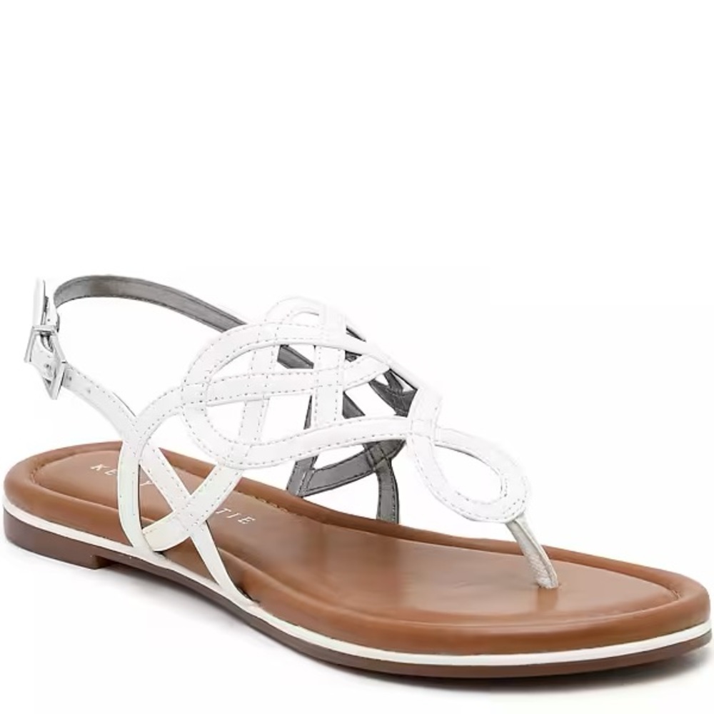 Kelly & Katie White and Tan Sandals
